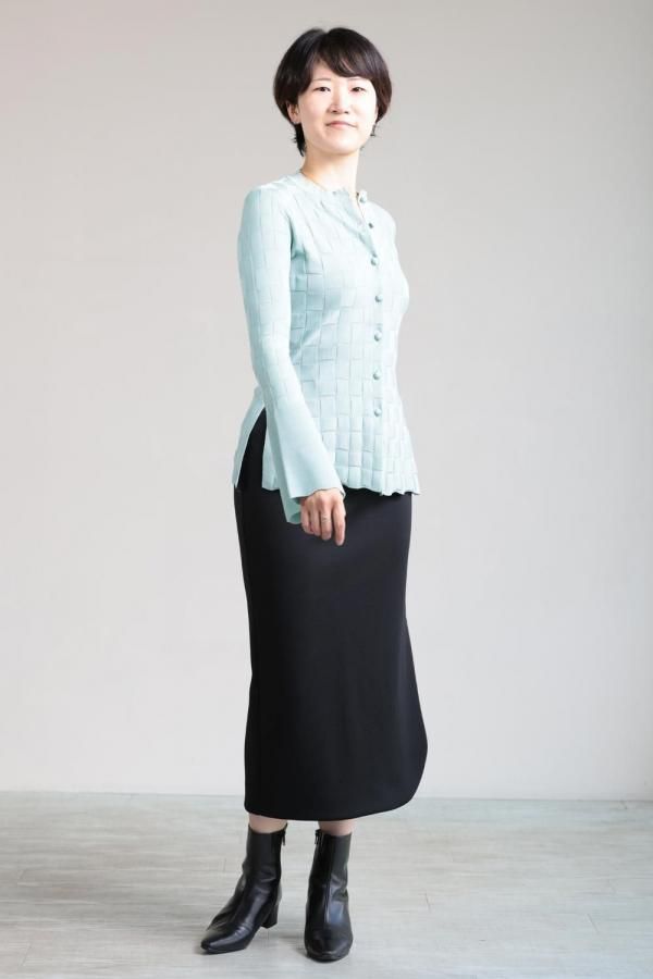 メメ Mame Kurogouchi(マメ) Double Jersey Asymmetric Skirt BLACK