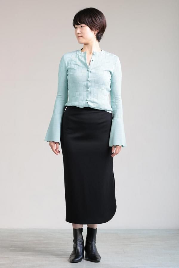 Mame Kurogouchi(マメ) Double Jersey Asymmetric Skirt BLACK