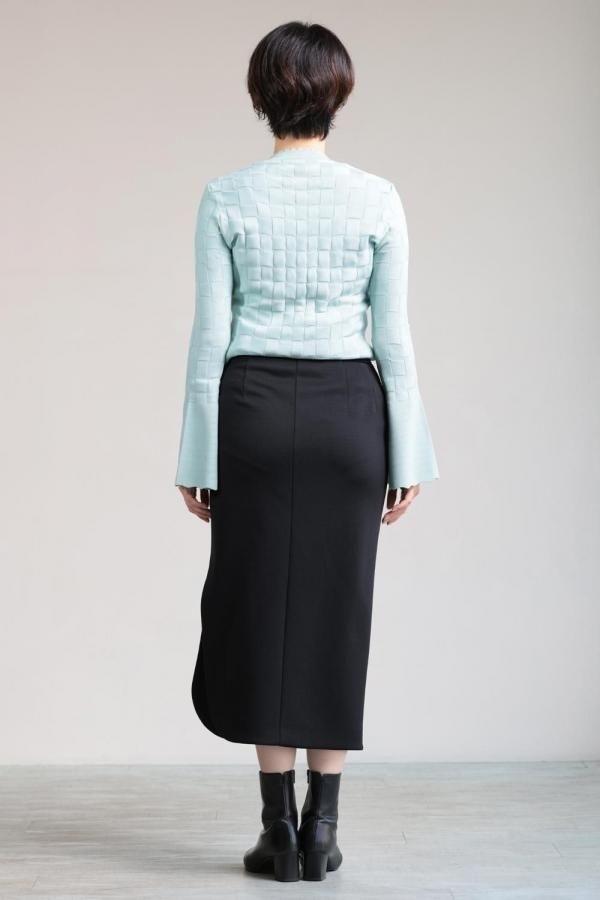 まや　希少　未使用Mame Kuroguchi スカート　サイズ2 Mame Kurogouchi(マメ) Double Jersey Asymmetric Skirt BLACK