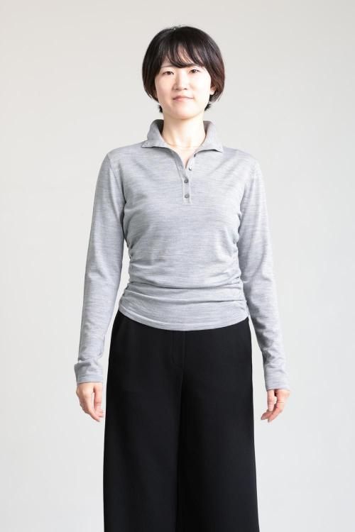 Theory(セオリー) Regal Wool Henley Sweater GreyMelange