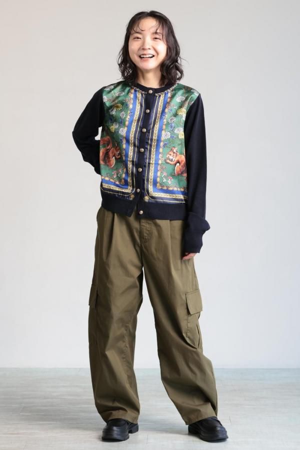 MUVEIL(ミュベール) スカーフ柄カーディガン - YAMAROKU