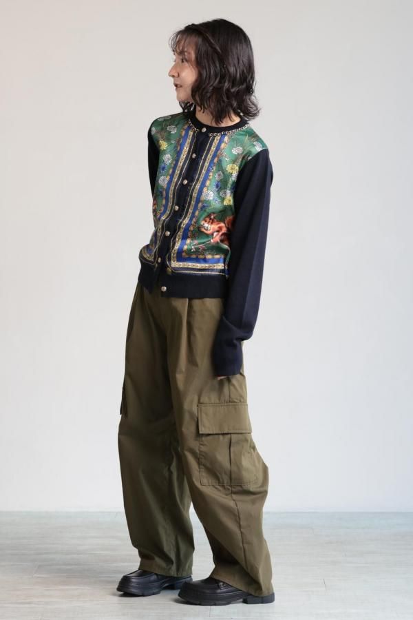 MUVEIL(ミュベール) スカーフ柄カーディガン - YAMAROKU