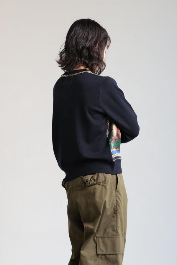 MUVEIL(ミュベール) スカーフ柄カーディガン - YAMAROKU