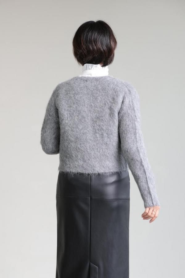 Gymphlex シャギーニット ショートカーディガン ジムフレックス　グレー GYMPHLEX ジムフレックス Gymphlex シャギーニット ショート