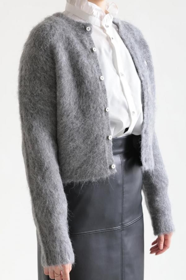 Gymphlex シャギーニット ショートカーディガン ジムフレックス　グレー Gymphlex シャギーニット ショートカーディガン ジムフレックス