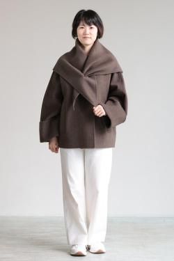 【美品】セオリー/コットンウールバイカラーコーディガン/ニットコート/ブラック 美品】セオリー/コットンウールバイカラーコーディガン/ニット