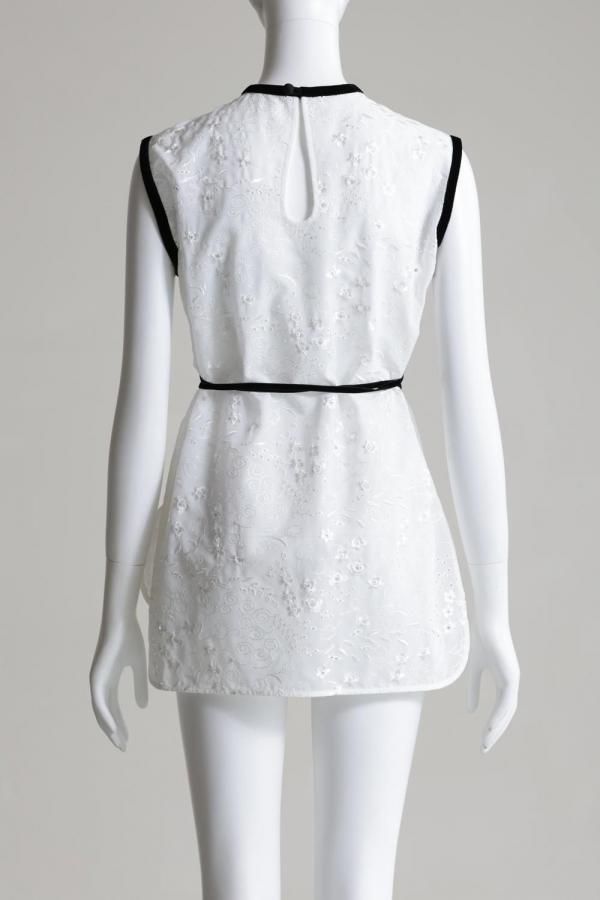 Mame Kurogouchi(マメ) Triacetate Georgette Floral Embroidery