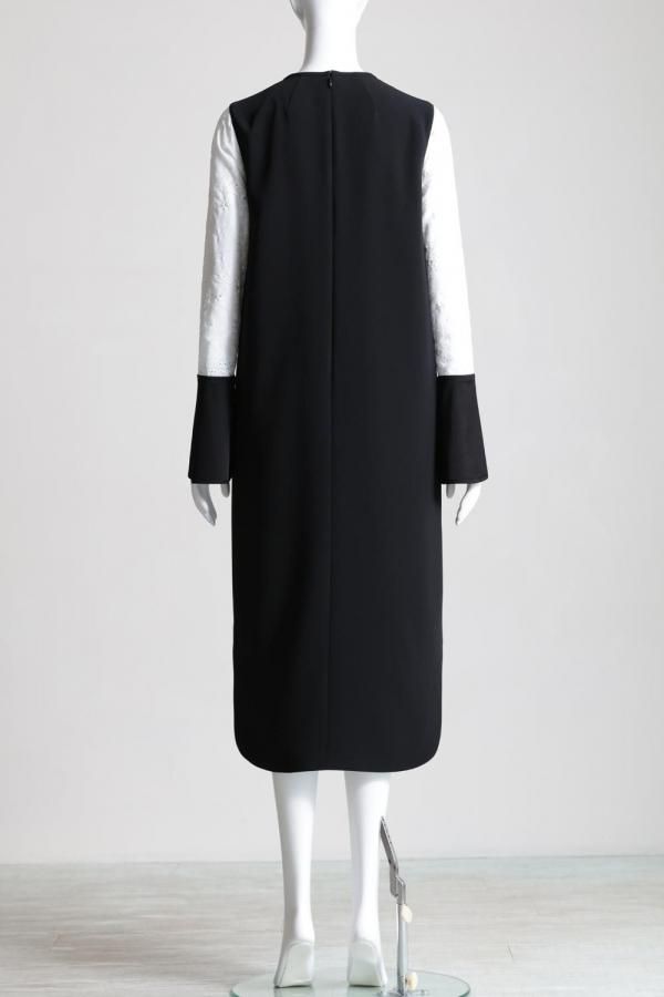 Mame Kurogouchi(マメ) Triacetate Georgette Floral Embroidery