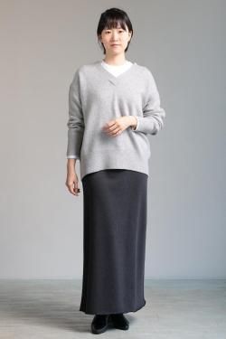 ADAWAS(凉) CASHMERE-BLEND V-NECK  GREY