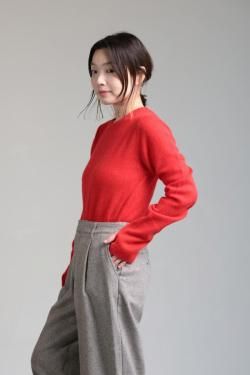 ADAWAS(�����凉) SHEER CASHMERE SWEATER  RED