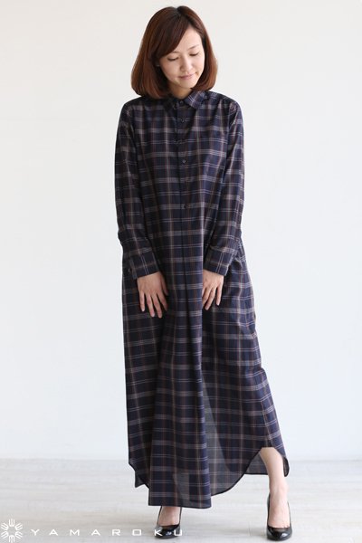 beautiful people（ビューティフルピープル）s/c check maxi shirt