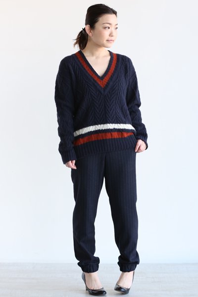 iliann loeb(イリアンローヴ) BLUE FACE CASHMERE pullover navy