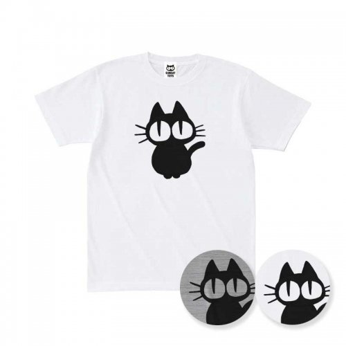 SUNDAY TOYS お座り黒猫 Tシャツヘビーウェイト半袖Tシャツ-鎌倉の