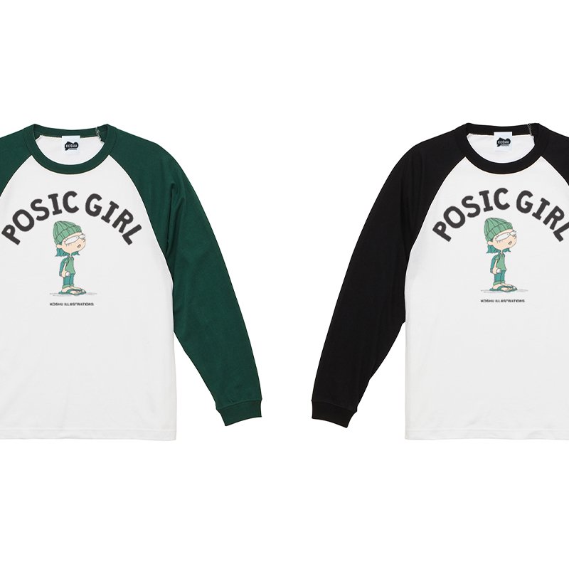 POSIC GIRL ラグランTシャツ 【リブ有】｜鎌倉の小さなTシャツとバッグ