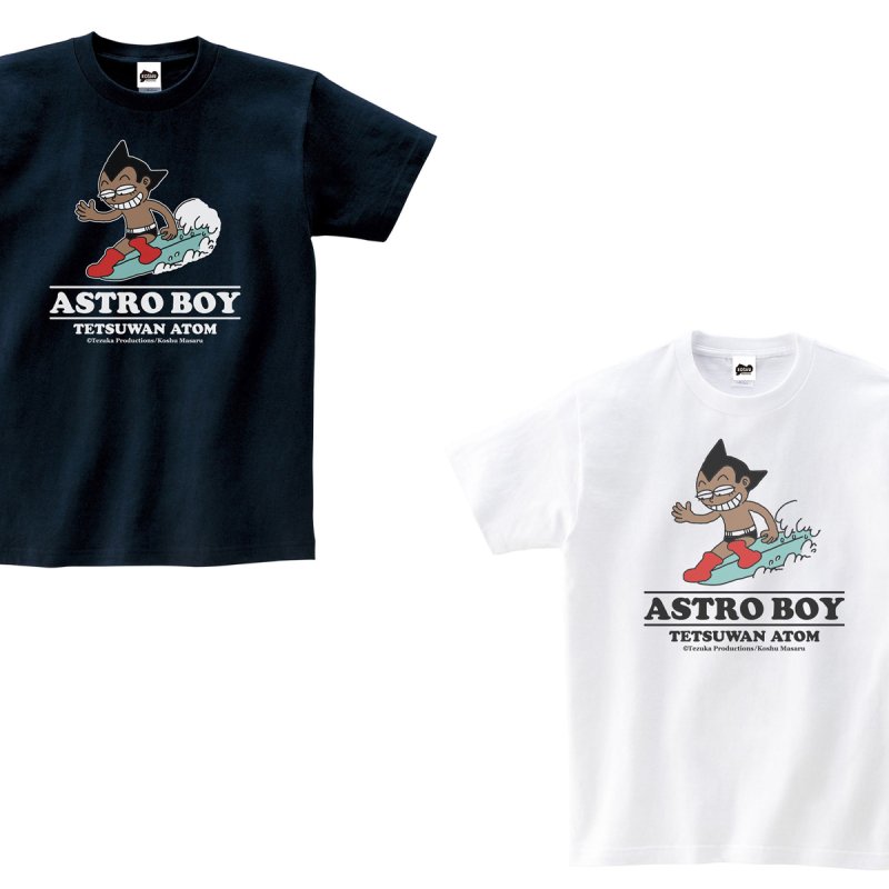 手塚プロダクションコラボ 】 KOSHUILLUSTRATIONS×手塚プロダクションコラボ 鉄腕アトム ヘビーウェイト半袖Tシャツ-鎌倉の小さな Ｔシャツとバッグの ブランド ”SUNDAY BEACH CRUISER”サンデービーチクルーザーオフィシャルサイト