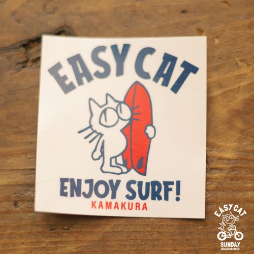 EASY CAT 自転車に乗ったネコ イージーキャット ステッカー-鎌倉の小さなＴシャツとバッグの ブランド ”SUNDAY BEACH  CRUISER”サンデービーチクルーザーオフィシャルサイト