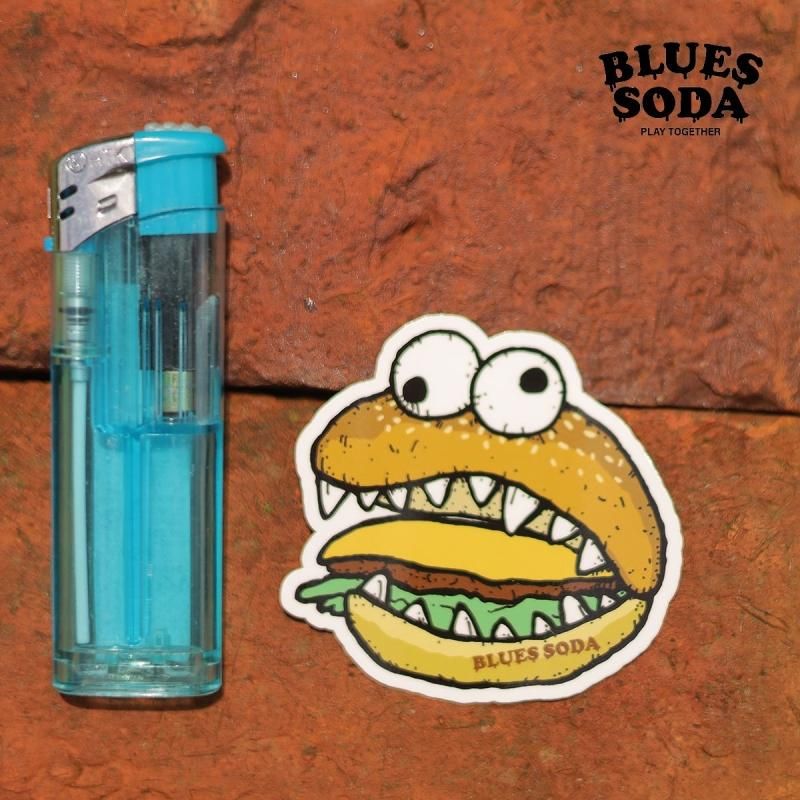BLUES SODA】チーズバーガー ステッカー-鎌倉の小さなTシャツとバッグ