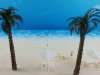 Nゲージ　南国リゾートビーチセット　椰子の木　ビーチシート　水着フィギュア付き