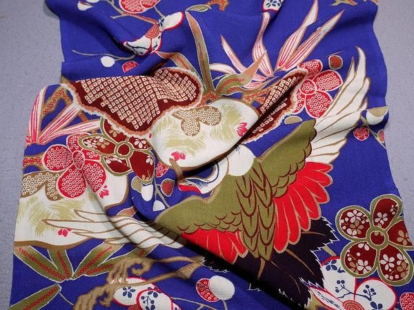 古布●美品◆貴重品●入手困難●江戸縮緬●アンティーク着物●赤縮緬白縮緬江戸縮緬錦 江戸縮緬、ちりめん、木綿、古布縮緬、古裂はぎれの藍器