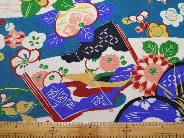 江戸縮緬　古布　近所の子供たち 江戸縮緬、ちりめん、木綿、古布縮緬、古裂はぎれの藍器