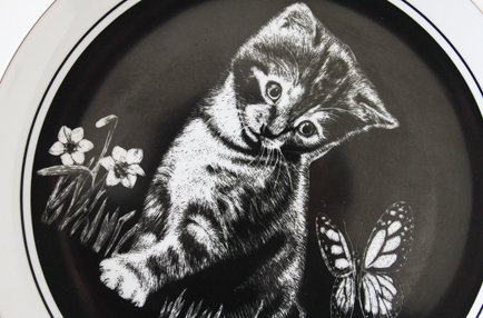 【 Royal Cornwall 】Kitten's World シリーズ 1979年 限定プレート ネコの絵皿
