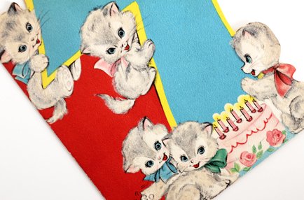 ネコのヴィンテージグリーティングカード - アンティーク・ブロカント猫雑貨・海外輸入猫雑貨