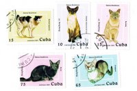 ネコ切手5種セット｜キューバ（外国切手・古切手）
