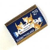 ネコとキャンディーの切手｜フィンランド（未使用外国切手・古切手）