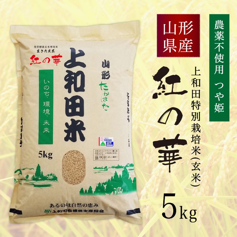 上和田有機米生産組合 農薬不使用 紅の華 (コシヒカリ) 5kg 令和5年産