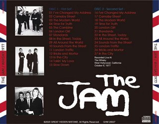 The Jam(ザ・ジャム)/ WHISKY 1977 【2CDR】 - コレクターズCD, DVD, & others, TEENAGE DREAM  RECORD 3rd