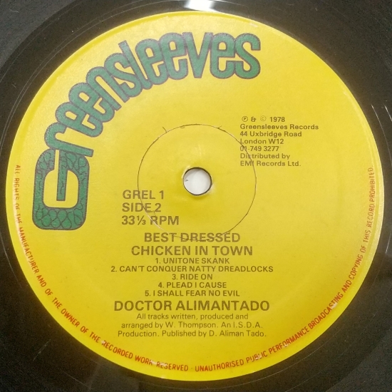 レゲエ　レア盤　Dr. Alimantado レゲエ レア盤 Dr. Alimantado