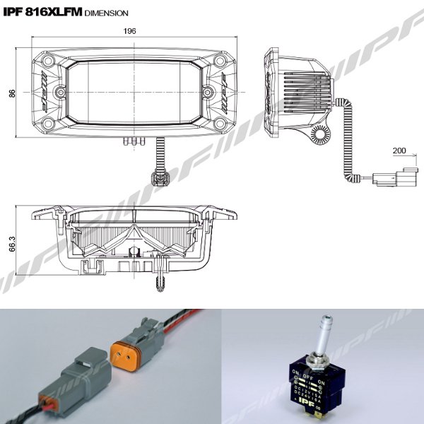 IPF LEDバックランプ [816XLFM] 埋め込みタイプ - 4WD&SUV PROSHOP「シューエイ SHUEI」