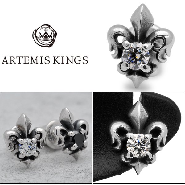 ARTEMIS KINGS / アルテミスキングス　Stone Lily Stud Pierce CL / ストーンリリィスタッドピアス CL　 AKE0044