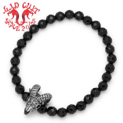 Mad Cult / マッドカルト　Sheep Skull Stone Bracelet / シープスカルストーンブレスレット　オニキス　SB-21