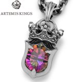 ARTEMIS KINGS / アルテミスキングス　Crown Shield Pendant Mystic Quartz / クラウンシールドペンダント　ミスティッククォーツ　AKP0132