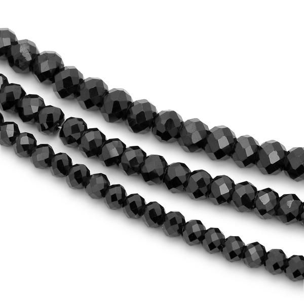 ブラックスピネルネックレス 4ミリ幅 50センチ