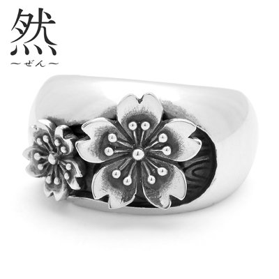 然 / 流水に桜　リング - BLACK BARTS / ブラックバーツ　池袋 シルバーアクセサリーセレクトショップ