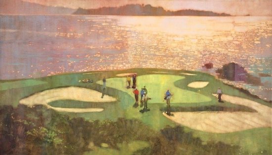 バーニー・フュークス 版画 「Pebble Beach Pro-Am - 7th Hole/ ペブル