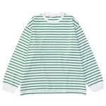 L/S BORDER CUTSEW / WHTGRN