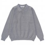 KNIT POLO SHIRT / GRAY