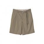 LINEN WIDE SHORTS / BROWN