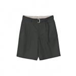 LINEN WIDE SHORTS / BLACK
