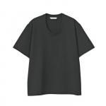 HEAVY COTTON U-NECK TEE / BLACK