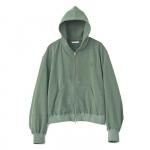 VINTAGE EFFECT ZIP PARKA / GREEN