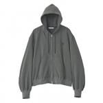 VINTAGE EFFECT ZIP PARKA / BLACK