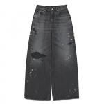 VICTIMHAGUN TRAN PIPE DENIM PANTS / BLACK