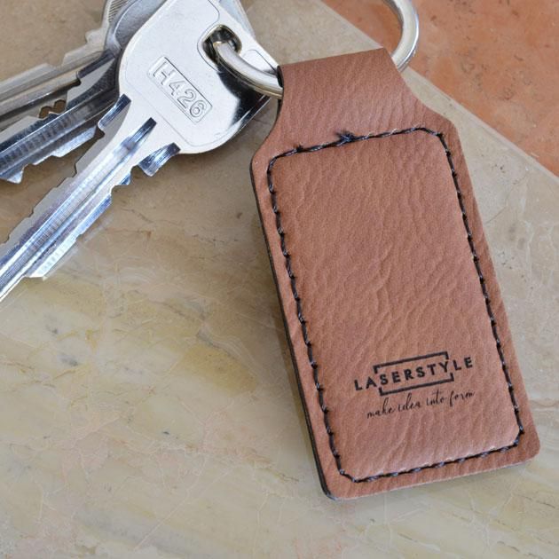 シンセティックレザーキーホルダー スクエア - レーザー加工用