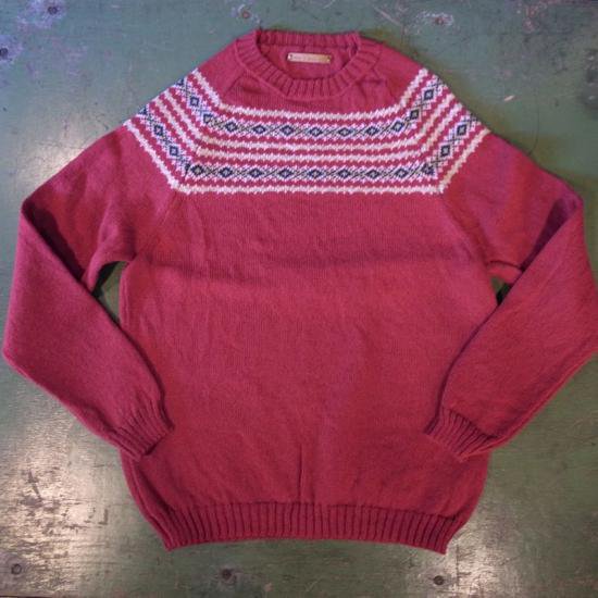 note&book ltd.(ノートアンドブック）|fair isle jumper-red - BEVERLY