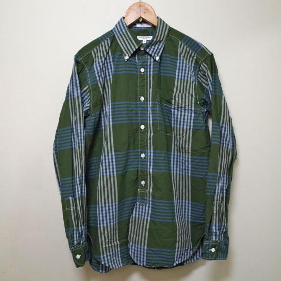 Engineered Garments(エンジニアードガーメンツ)|19th BD Shirt-Cotton Plaid-Olive/Blue -  BEVERLY HILLS CHICKEN