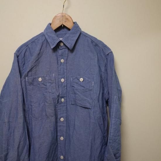 送料無料（沖縄配送） engineered garments chambray vest ワーク 青